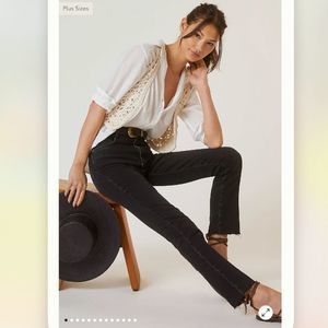 Anthropologie Pilcro The Cigarette Slim Straight Jeans In Black